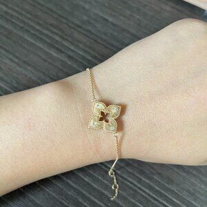 Authentic Real Roberto Coin Classic Bracelet in 18k Gold and Real Diamond+Ruby